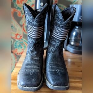 ARIAT MEN'S CAMO SPORT PATRIOT WESTERN BOOTS - BROAD SQUARE TOE Size 10EE
